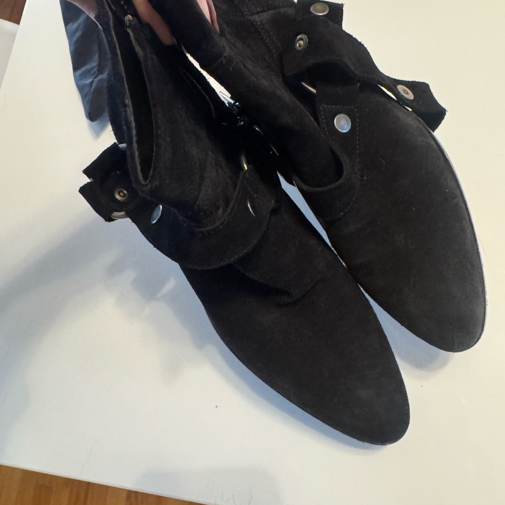 Saint Laurent “Blake” Black Suede Harness Ankle Boots Women’s EU 40 (US 9.5–10) - Picture 9 of 15